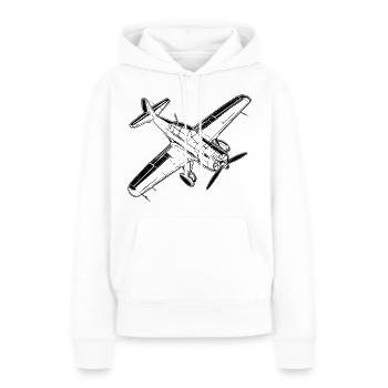 Croquis d’avion d’hélice - Sweat à capuche Premium bio Femme - blanc - Devant - Julia (174cm)