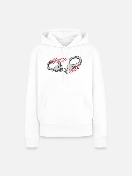 Handschellen - game over - Hand gezeichnet - Frauen Premium Bio Hoodie - Weiß