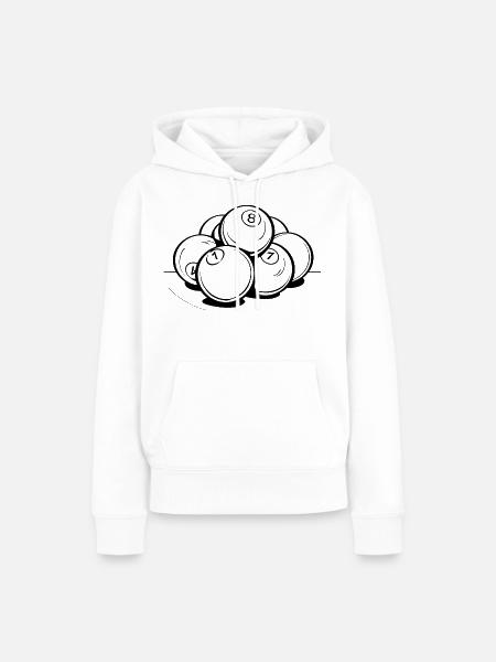 Billardkugeln Zeichnung - Frauen Premium Bio Hoodie - Weiß