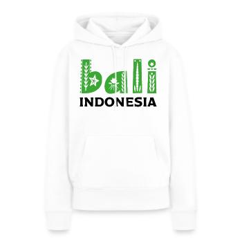 Bali - Sweat à capuche Premium bio Femme - blanc - Devant - Julia (174cm)