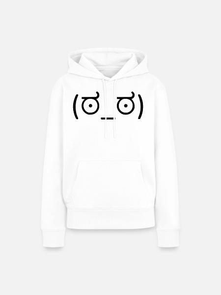 Look of Disapproval ಠ_ಠ Skeptischer Blick - Frauen Premium Bio Hoodie - Weiß
