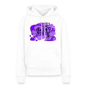 Les yeux sur moi - Calypso Blous - Sweat à capuche Premium bio Femme - blanc - Devant - Julia (174cm)
