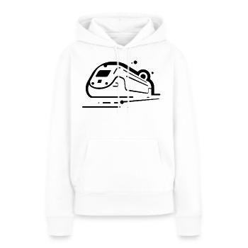 Train Style BD - Sweat à capuche Premium bio Femme - blanc - Devant - Julia (174cm)