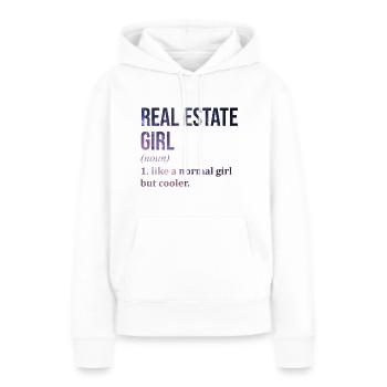 Immobilier Immobilier Immobilier - Sweat à capuche Premium bio Femme - blanc - Devant - Julia (174cm)
