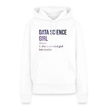 Science des données Science des données Science des données Science des données - Sweat à capuche Premium bio Femme - blanc - Devant - Julia (174cm)