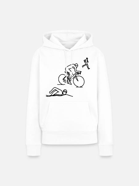 Triathlet Skizze - Frauen Premium Bio Hoodie - Weiß