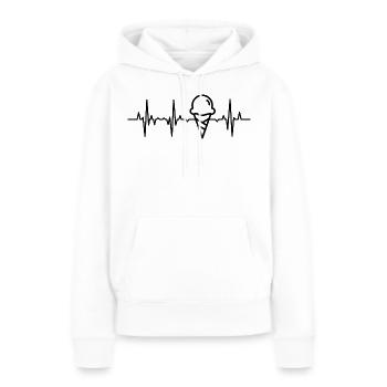 Palpitations cardiaques de la crème glacée - Sweat à capuche Premium bio Femme - blanc - Devant - Julia (174cm)