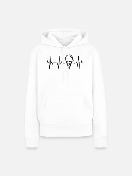 Eiscreme Herzklopfen - Frauen Premium Bio Hoodie - Weiß
