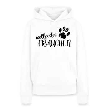 weltbestes Frauchen - Frauen Premium Bio Hoodie - Weiß - Vorne - Julia (174cm)