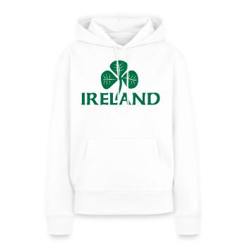 Irland und Kleeblatt - Frauen Premium Bio Hoodie - Weiß - Vorne - Julia (174cm)