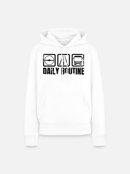 Busfahrer Routine - Frauen Premium Bio Hoodie - Weiß