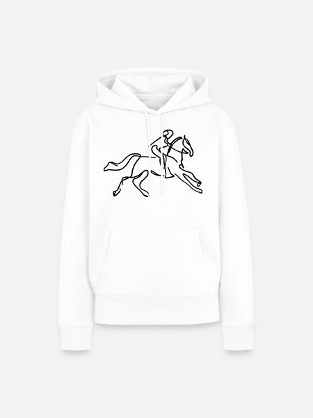 Reiter Skizze - Frauen Premium Bio Hoodie - Weiß