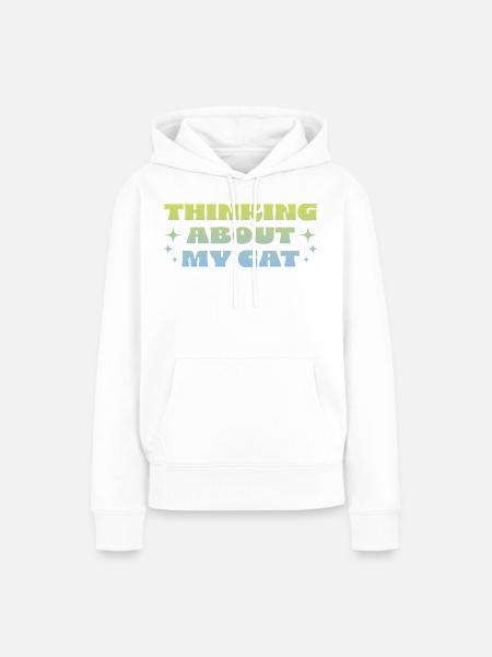 Thinking About My Cat - Frauen Premium Bio Hoodie - Weiß