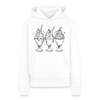 Crème glacée au look de dessin animé - Sweat à capuche Premium bio Femme - blanc - Devant - Julia (174cm)