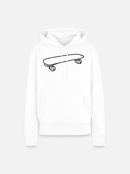 Skateboard Zeichnung - Frauen Premium Bio Hoodie - Weiß