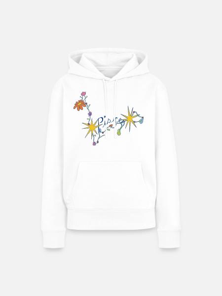 Pisces – Magische Sternzeichen-Blumenillustration - Frauen Premium Bio Hoodie - Weiß