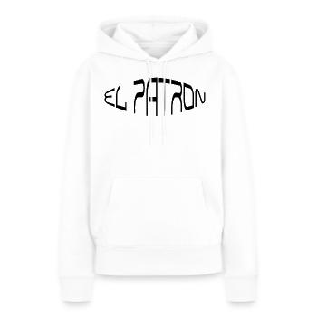 El Patron – Der Macher Look - Frauen Premium Bio Hoodie - Weiß - Vorne - Julia (174cm)