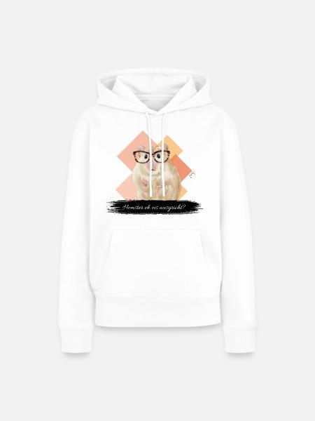 JvG Hamster "Homster eh ois ausgricht" - Frauen Premium Bio Hoodie - Weiß