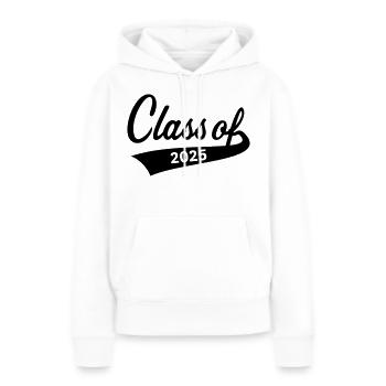 Classe de 2025 (Classe de graduation / B) - Sweat à capuche Premium bio Femme - blanc - Devant - Julia (174cm)