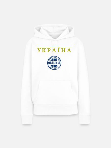 Ukrainischer Stolz, Ukrainische Flagge - Frauen Premium Bio Hoodie - Weiß