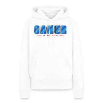 NERDY pour toujours - Gamer - Sweat à capuche Premium bio Femme - blanc - Devant - Julia (174cm)