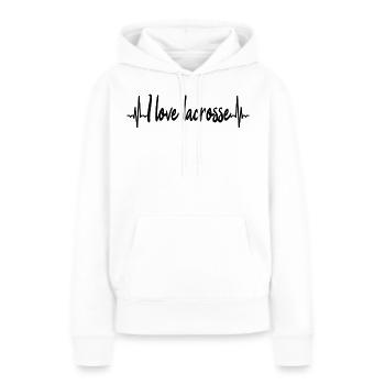 Lacrosse Spieler EKG - Frauen Premium Bio Hoodie - Weiß - Vorne - Julia (174cm)