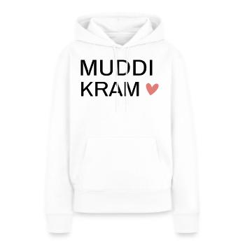 MUDDi KRAM! Personalisierbar - Frauen Premium Bio Hoodie - Weiß - Vorne - Julia (174cm)