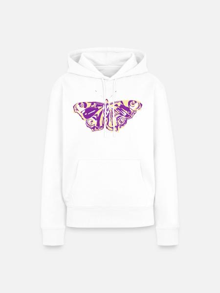 Lila-Gelber Schmetterling - Frauen Premium Bio Hoodie - Weiß