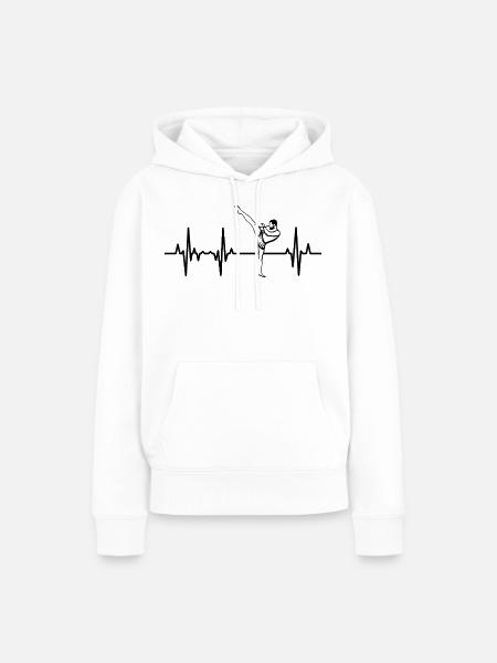 Kickboxer Herzschlag - Frauen Premium Bio Hoodie - Weiß