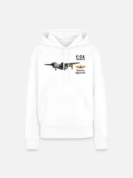 C-2A Greyhound - Frauen Premium Bio Hoodie - Weiß