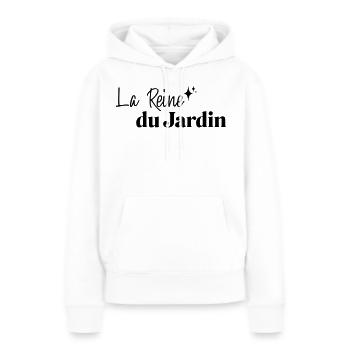 Reine du jardin - Sweat à capuche Premium bio Femme - blanc - Devant - Julia (174cm)