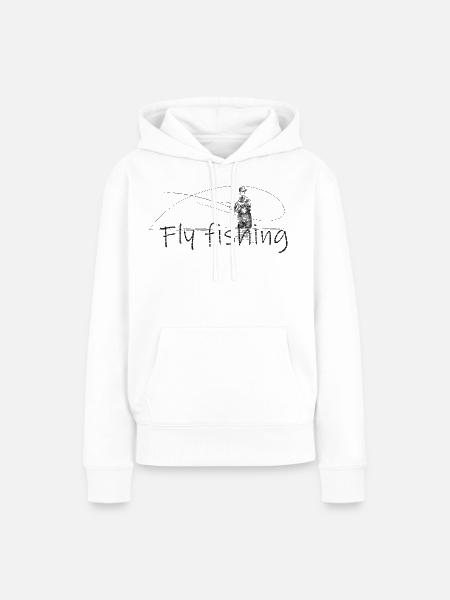 Fly fishing - Frauen Premium Bio Hoodie - Weiß