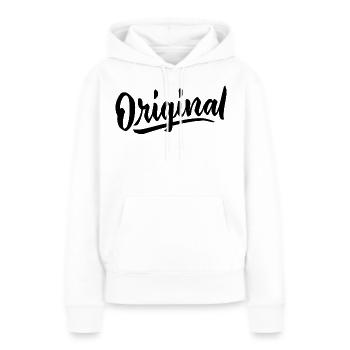 Langue source - Sweat à capuche Premium bio Femme - blanc - Devant - Julia (174cm)