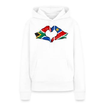 Südafrika Namibia Flagge Herz used - Frauen Premium Bio Hoodie - Weiß - Vorne - Julia (174cm)