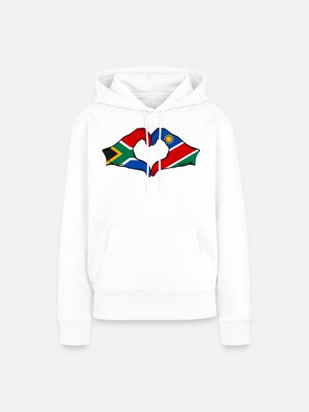 Südafrika Namibia Flagge Herz - Frauen Premium Bio Hoodie - Weiß
