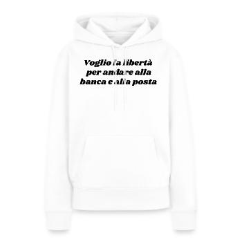Mario Vanni - Sweat à capuche Premium bio Femme - blanc - Devant - Julia (174cm)
