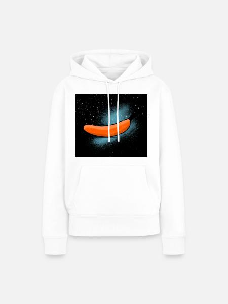 Banane im Universum - Frauen Premium Bio Hoodie - Weiß