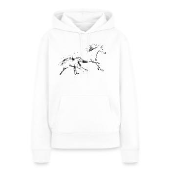 Jument avec poulain - Sweat à capuche Premium bio Femme - blanc - Devant - Julia (174cm)