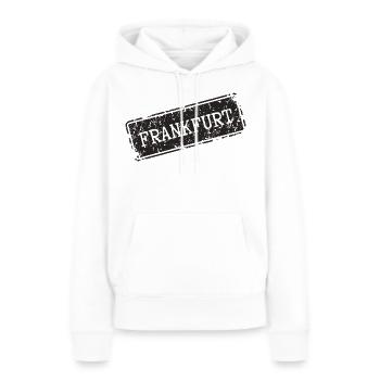 Francfort - Sweat à capuche Premium bio Femme - blanc - Devant - Julia (174cm)