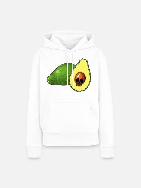 Avocado-Schädel - Frauen Premium Bio Hoodie - Weiß