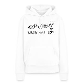 Siccors Paper Rock - Édition Heavy Rock - Sweat à capuche Premium bio Femme - blanc - Devant - Julia (174cm)