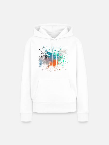Farbexplosion Kunstinspiriert Design - Frauen Premium Bio Hoodie - Weiß