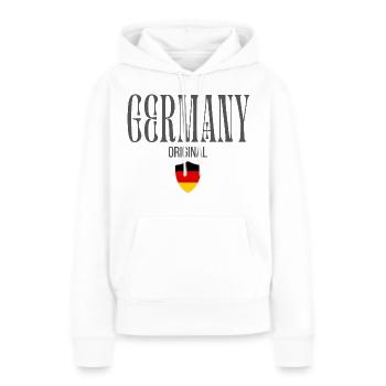 Drapeau de l’Allemagne, fabriqué en Allemagne - Sweat à capuche Premium bio Femme - blanc - Devant - Julia (174cm)