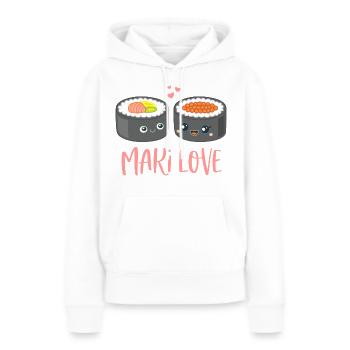 Maki Love Sushi Comic - Women’s Premium Organic Hoodie - white - Front - Julia (174cm)