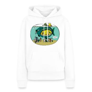 drôle de bière ventre poisson ventre poisson ventre comique Verseau - Sweat à capuche Premium bio Femme - blanc - Devant - Julia (174cm)