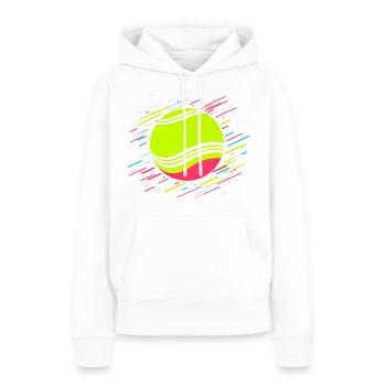 Tennisball Retrowave - Frauen Premium Bio Hoodie - Weiß - Vorne - Julia (174cm)