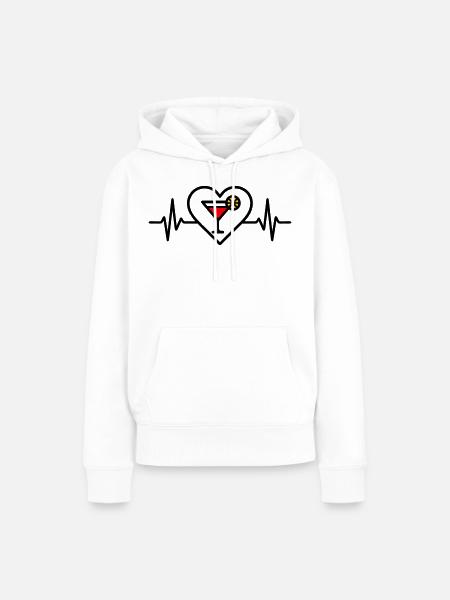 Cocktail Herz Aperitif Getränk - Frauen Premium Bio Hoodie - Weiß