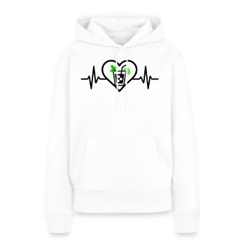 Cocktail apéritif Mojito Heart - Sweat à capuche Premium bio Femme - blanc - Devant - Julia (174cm)
