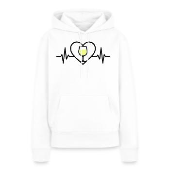 Vin Vin Verre Coeur Vin Blanc - Sweat à capuche Premium bio Femme - blanc - Devant - Julia (174cm)