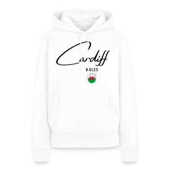 Design élégant Cardiff, fierté galloise - Sweat à capuche Premium bio Femme - blanc - Devant - Julia (174cm)